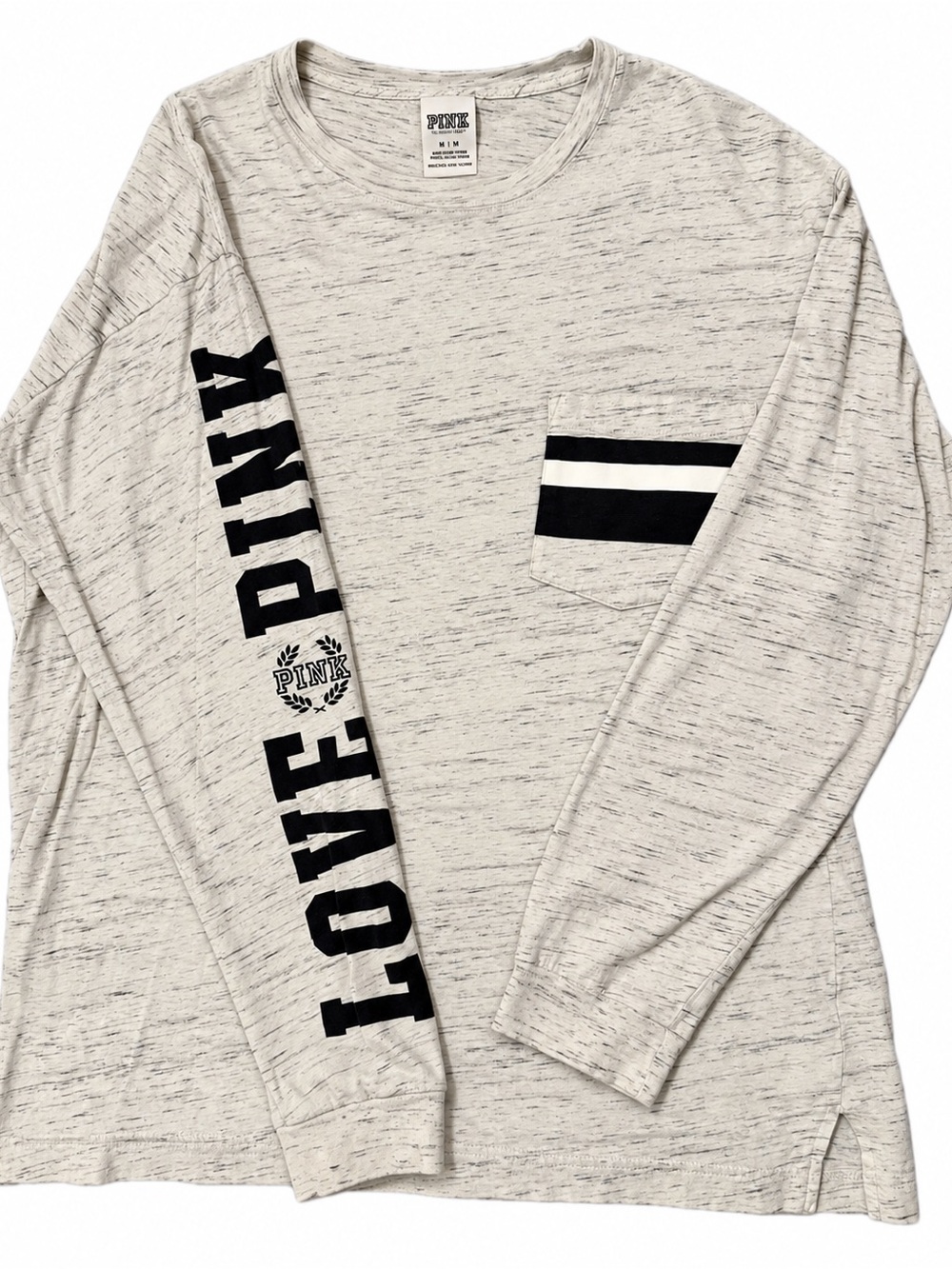 Victoria’s Secret PINK Heathered Long Sleeve Pocket Tee